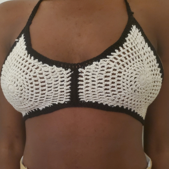 Crocheted Bralette black and white Zara - Picture 16 of 16